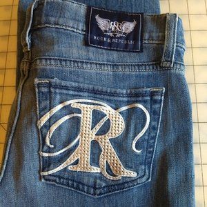 Rock & Republic Straight Leg Jeans size 26 Tall Long Stella Style